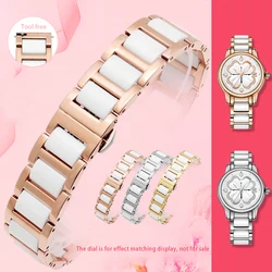 Stainless Steel In Ceramic Watchband 12mm 13mm 14 15 16 17 18 19 20 21 22mm Watch Strap Women Man Fashion Quick Release Bracelet