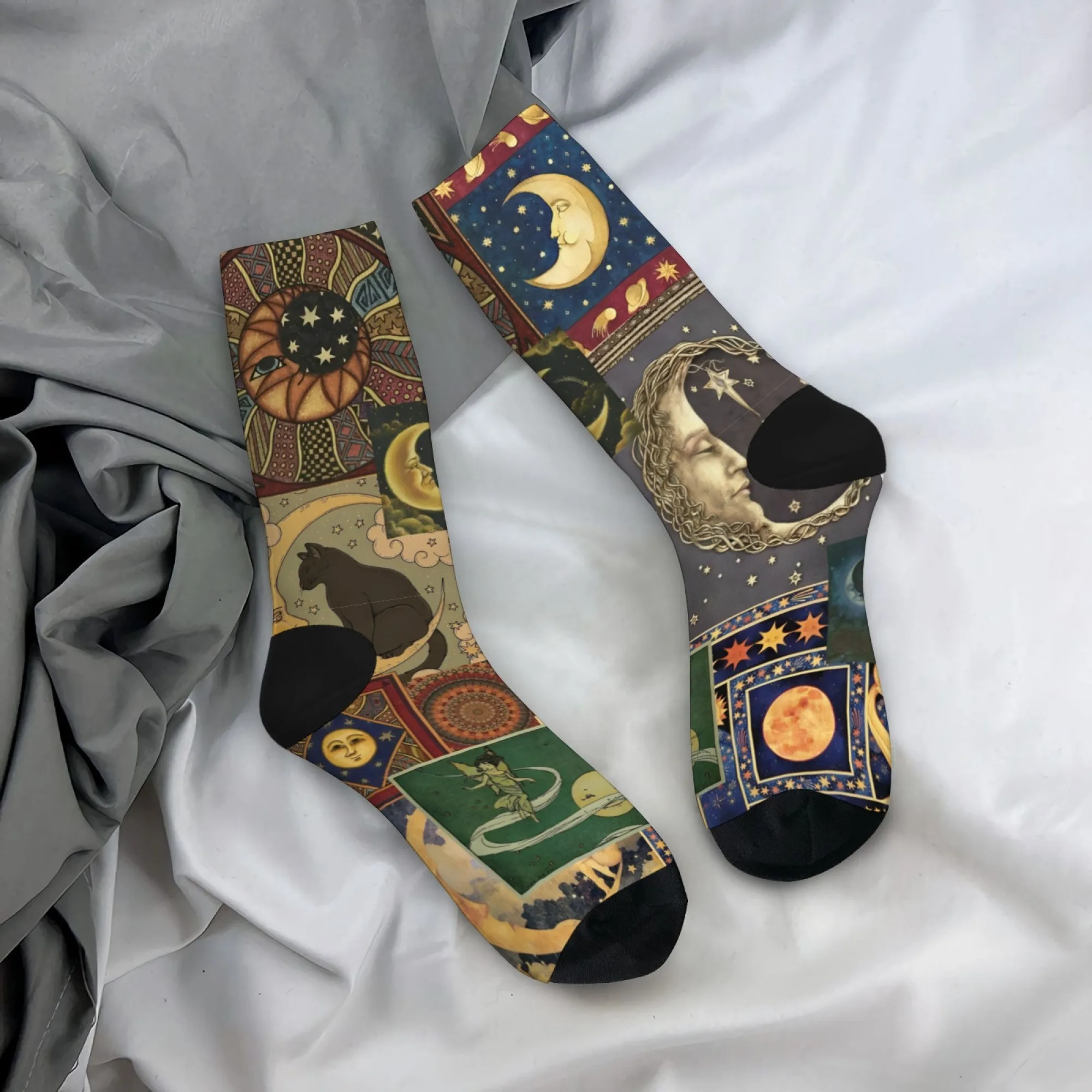 

Retro Collage Style Men's Socks Fashion Hip-hop Sports Socks Stretch Breathable Comfortable Non-slip Casual Socks Party Gifts