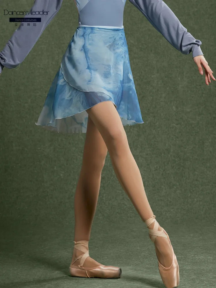 Ballet Leotard For Women Practice Dress Light Blue Tie Dye Gymnastics Leotard Ballet Actress Performance Dress