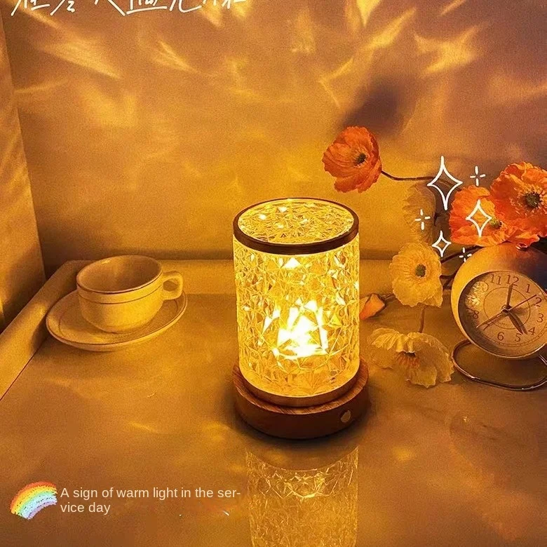 Lampu meja pengisi daya Ripple, lampu tidur, lampu suasana tidur di samping tempat tidur kamar tidur, lampu suasana romantis untuk pasangan