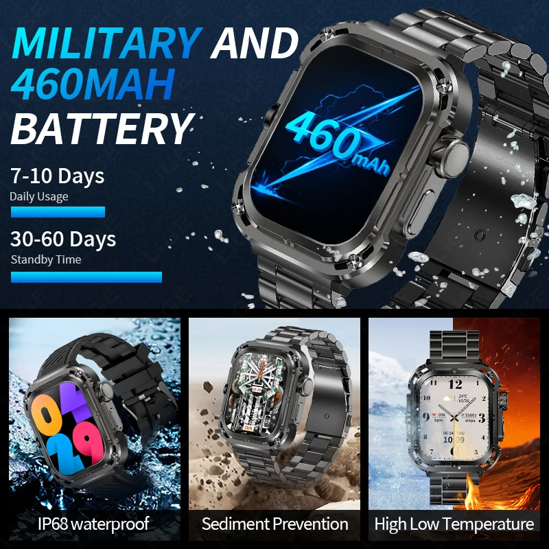 LIGE GPS Tracker Sport Smart Watch da uomo 2.1 "Schermo Ultra HD 460mAH Batteria di grandi dimensioni NFC Orologio Bussola Nuovo Smartwatch esterno 2024