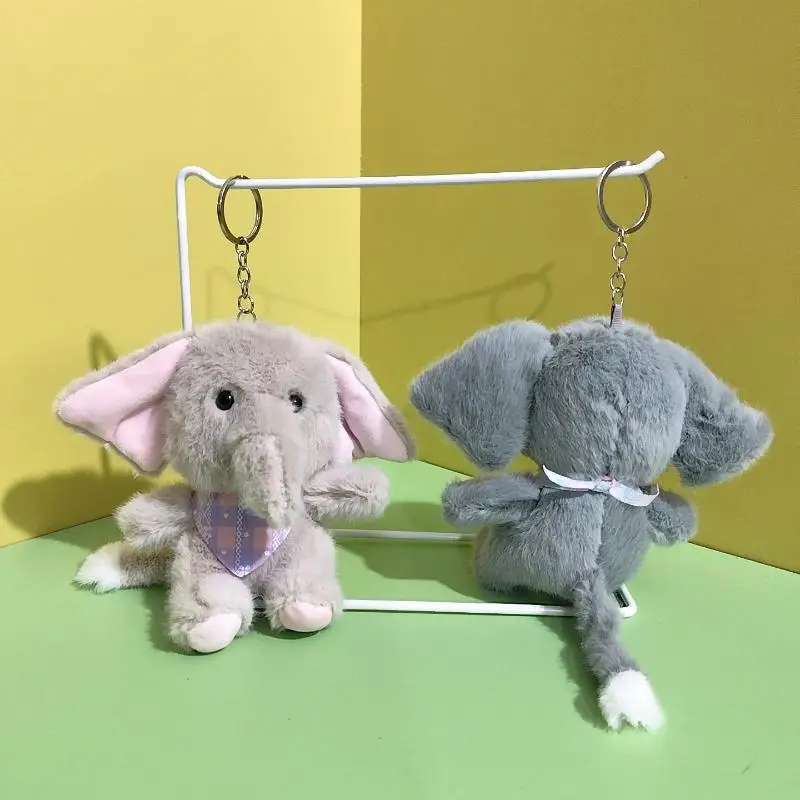 1Pcs Cartoon Elefant Gefüllte Puppe Schlüsselring Weiche Plüsch Spielzeug Schlüssel Halter Tasche Anhänger Niedlichen Elefanten Schlüsselbund Rucksack Hängen Dekor