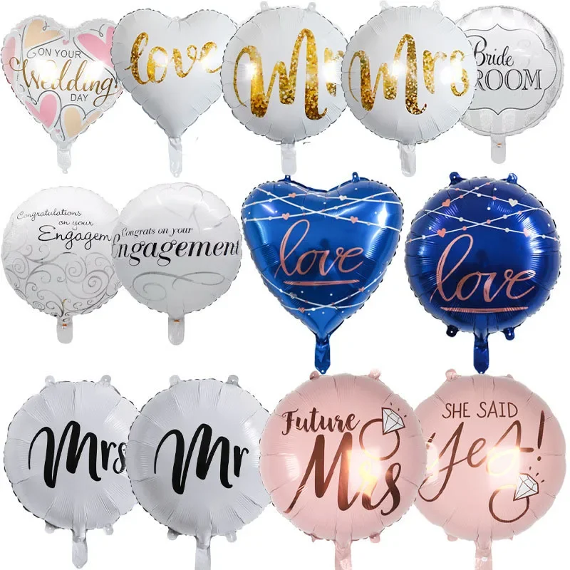 Diamond Ring Foil Balloon 18/22inch Sparkling Gold Love Bride Groom Engagement Letter Balloons Wedding Party Anniversary Supply