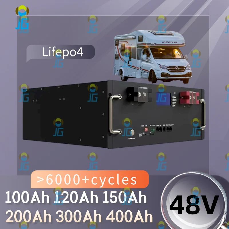 

LiFePO4 48V 400Ah 20Kw Battery Pack 6000+ Cycles Bluetooth 200A BMS 51.2V 100Ah 120Ah 150Ah 200Ah 300Ah Lithium Battery EU STOCK