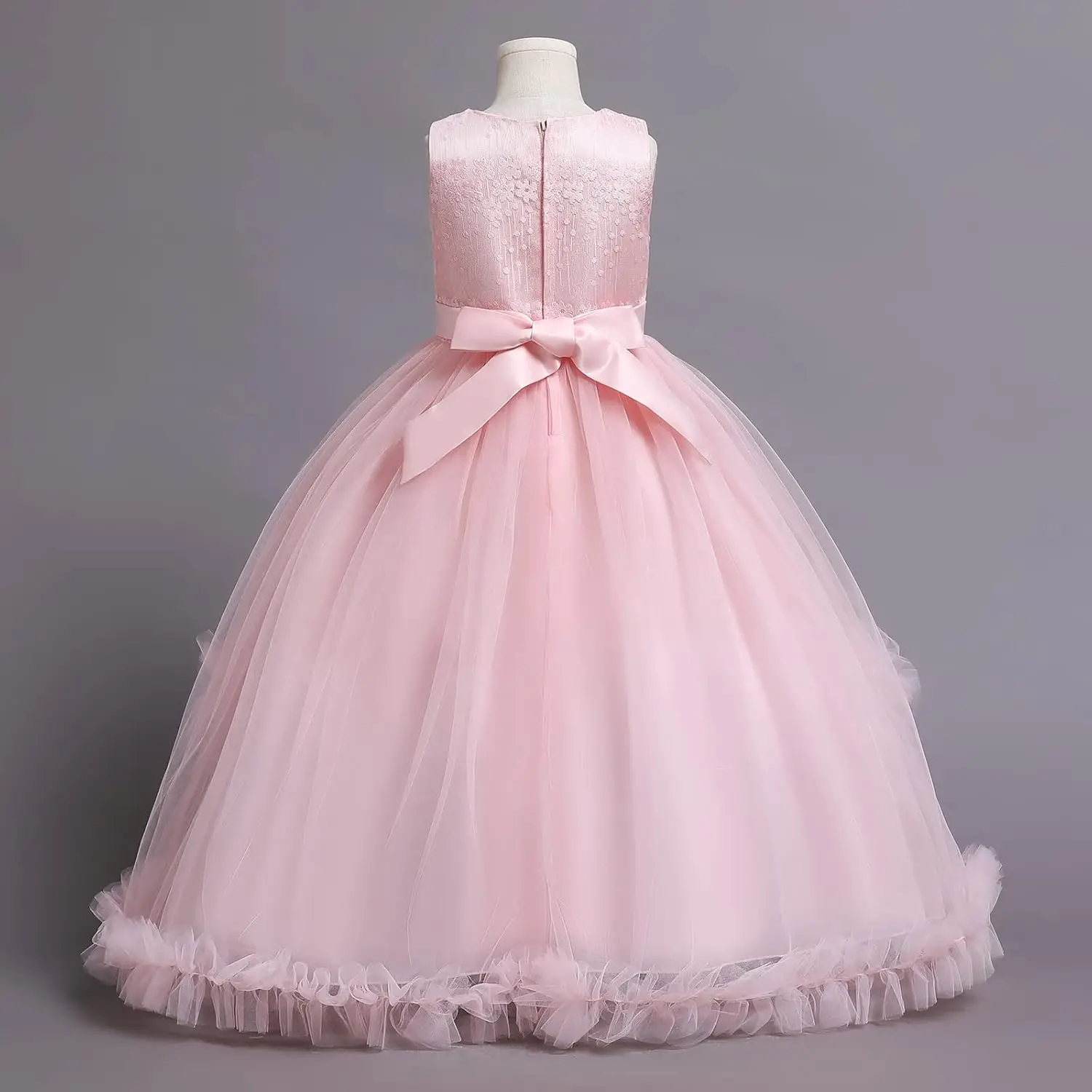 Flower Girl Princess Flower Bohemian Lace Embroidery Star Children's Dress Baby Party Evening Wedding Fluffy Communion Maxi Gown