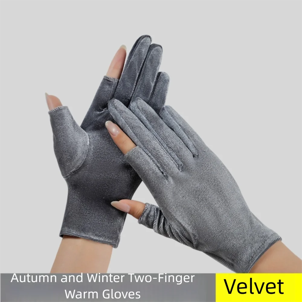 قفازات شتوية نسائية دافئة على الموضة مقاومة للرياح ومضادة للبرد قفازات مخملية مبطنة من الصوف قفازات قيادة ناعمة في الهواء الطلق