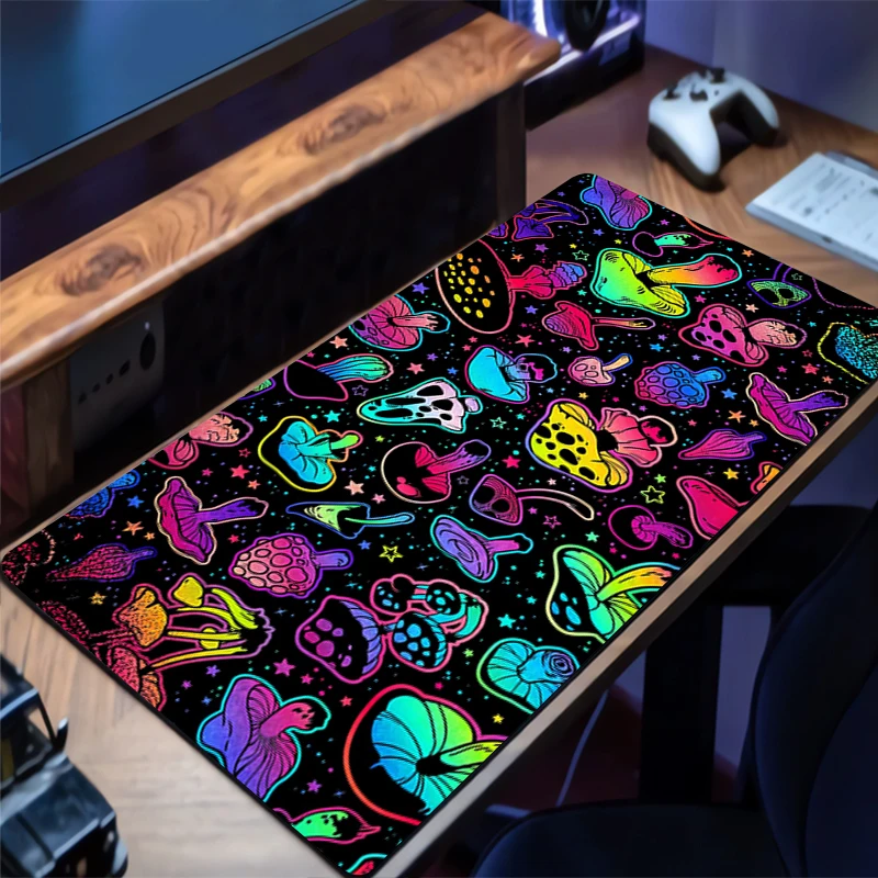 

Gaming Mouse Pad Multi Size Table Keyboard Pad Psychedelic Mushrooms Mousepad Computer Play Mat Rubber Mausepad Desk Mat