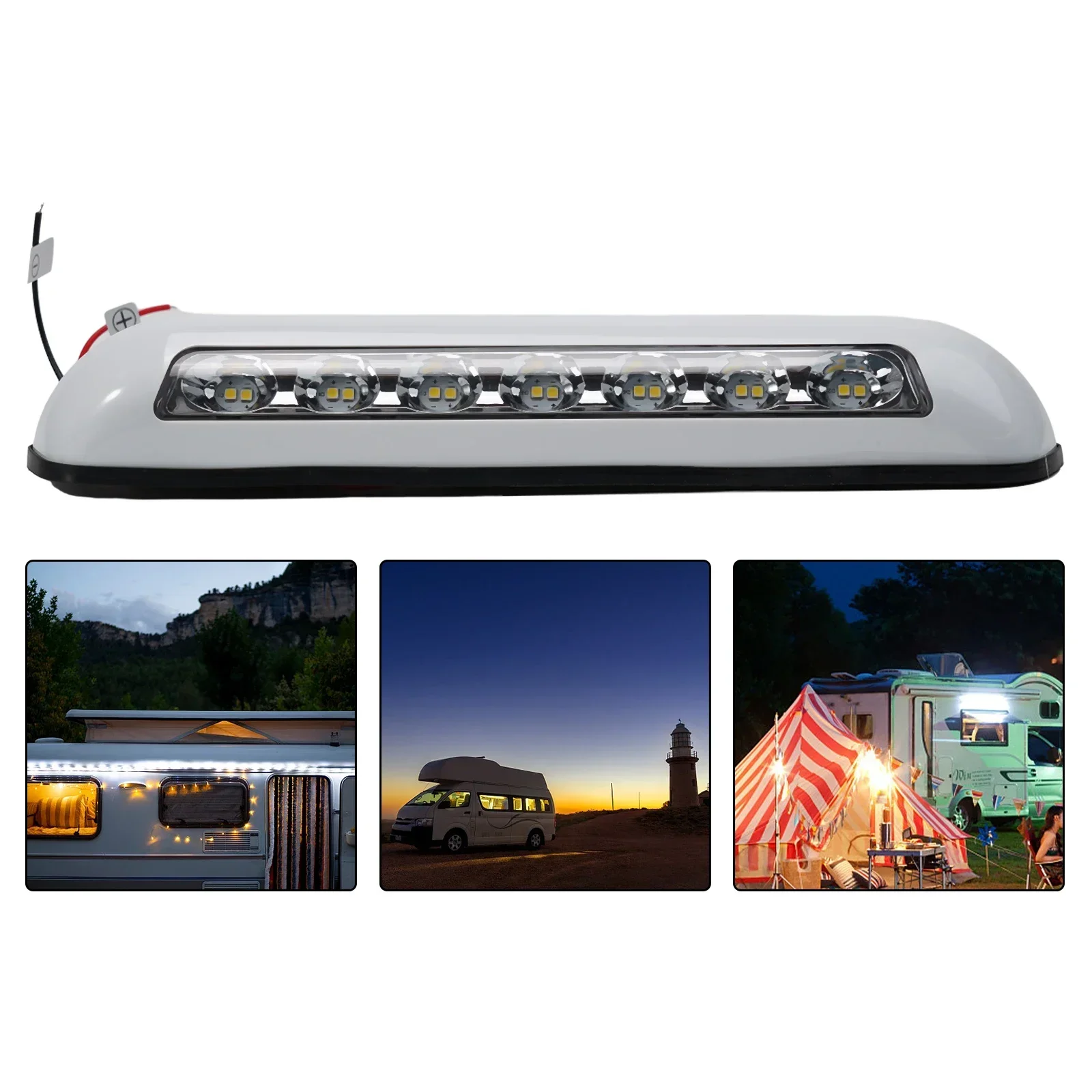 RV Van Trailer Exterior Lamp 12V 8W 6000K 10LED IP67 Waterproof LED Awning Porch Light Caravan Interior Wall Lamps