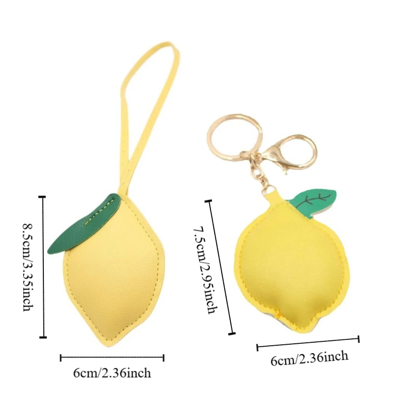 متعدد الألوان بولي Leather الجلود الليمون المفاتيح سيارة كيرينغ الكرتون بولي Leather شماعات جلدية موضة حقيبة الفاكهة قلادة حقيبة حلية #6