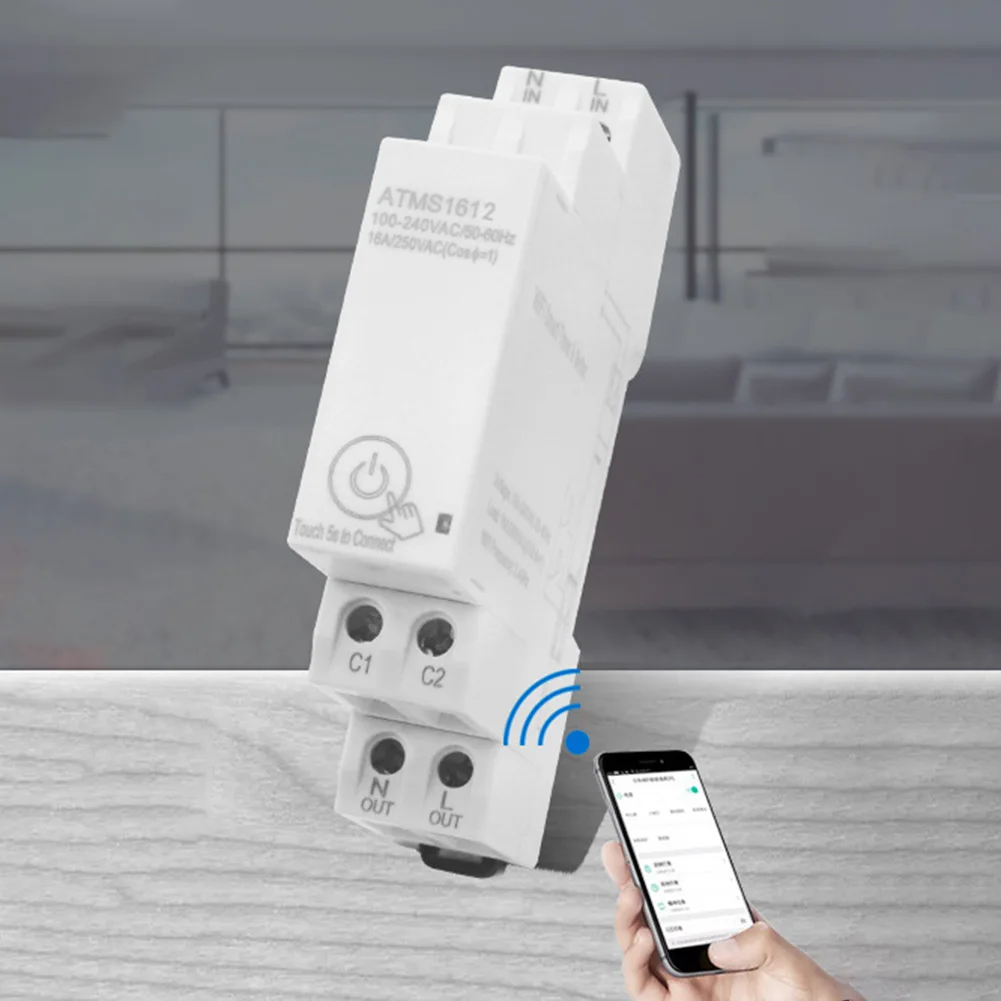 For Production Workshops WiFi Smart Timer Energy Meter Energy Monitoring Device 16A 250VAC Load DIN Rail 35mm Mounting