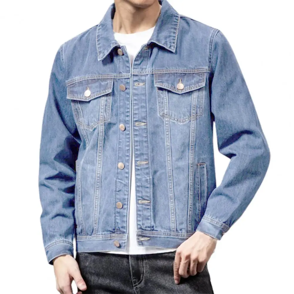 2024 Jacket Men\'s Casual Cotton Denim Jeans Masculina Slim Washed Retro Classic Blue Jeans Coat Male Men Clothing