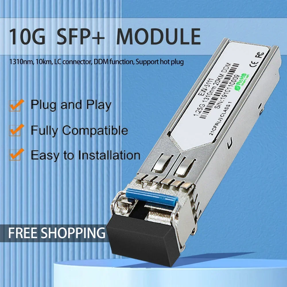 

НОВЫЙ оптический модуль, 10G SFP+ LC, одинарный, 10 км, 1310 нм, совместим с INTEL, Cisco, Mikrotik, Huawei, Extreme Switch