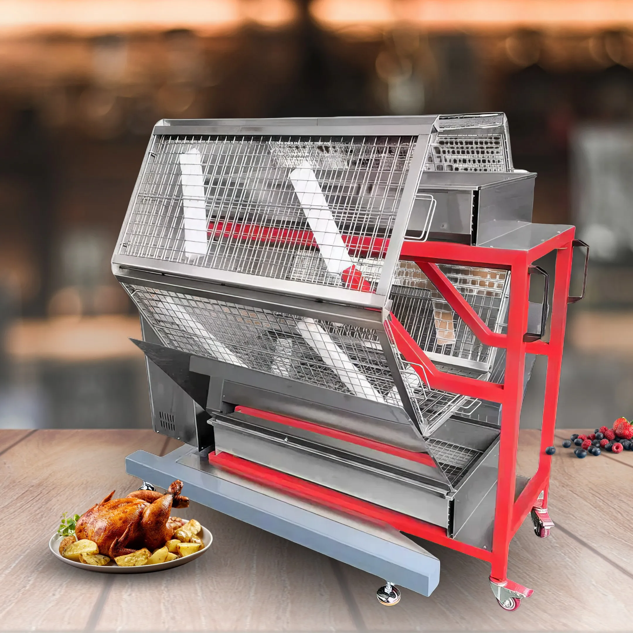 Máquina Paratha para parrilla de pescado automática con descuento, reduce el tiempo de cocción, Combo de Gas y parrilla de carbón sin humo