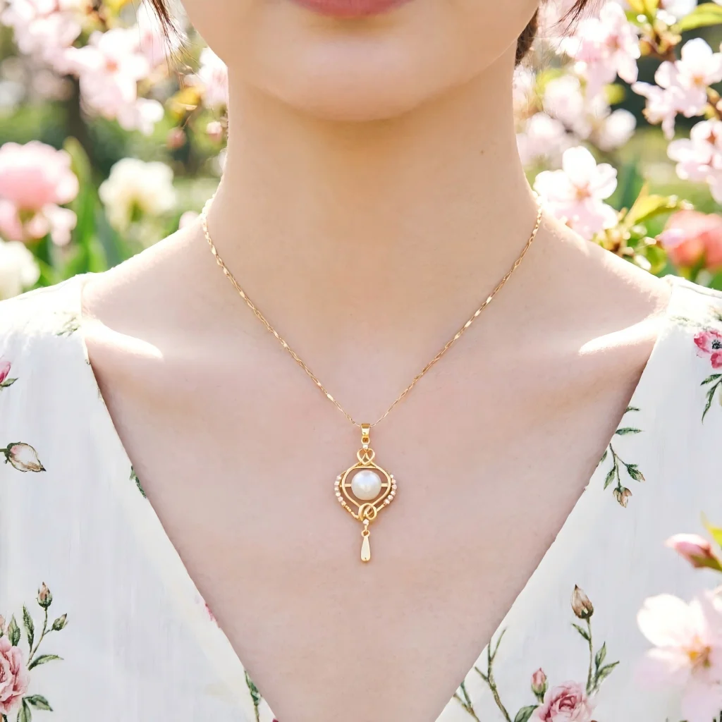 

JUNYE Pearl Necklace for Women Court Style Vintage Necklace Luxury Bridal Jewelry Gift for Birthday Anniversary Valentine's Day