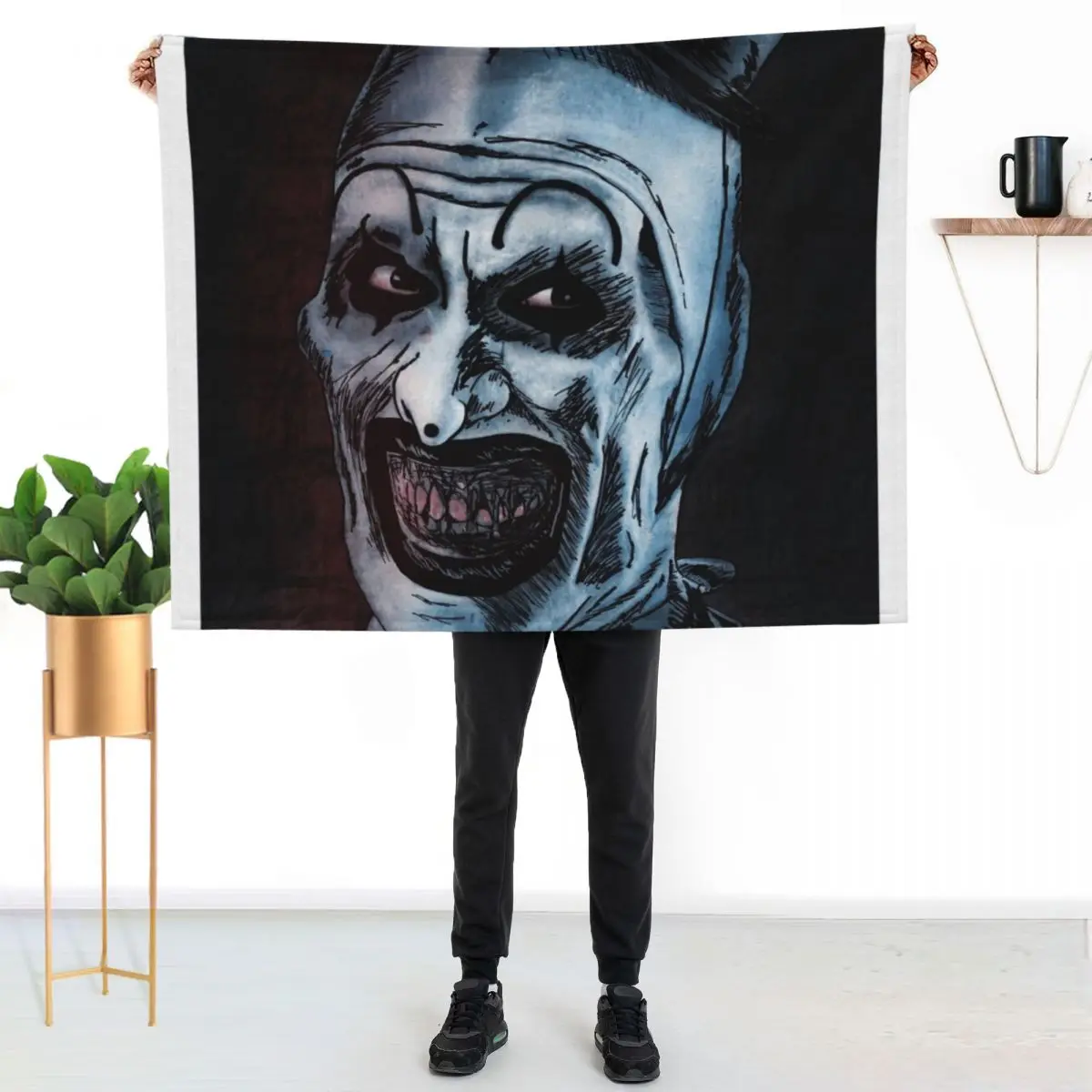 Art The Clown Throw Blanket Polar Warm funny gift blankets and throws Luxury Throw Luxury Thicken Blankets