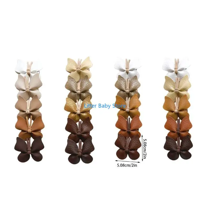 N80C 5개의 PU 가죽 머리핀 세트 솔리드 헤어그립 아기 머리 장식 어린이를 위한 선물