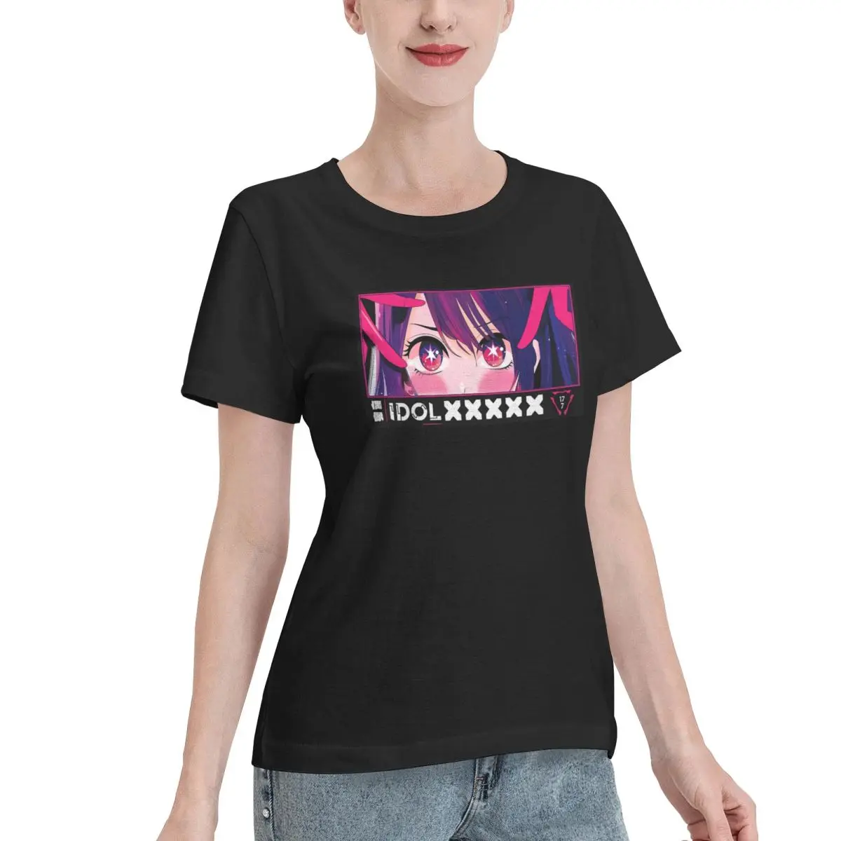New Arrival Idol Anime Eyes Japanese Cozy Anime Style Women's T-shirt Inner Wear Classic Solid Tee