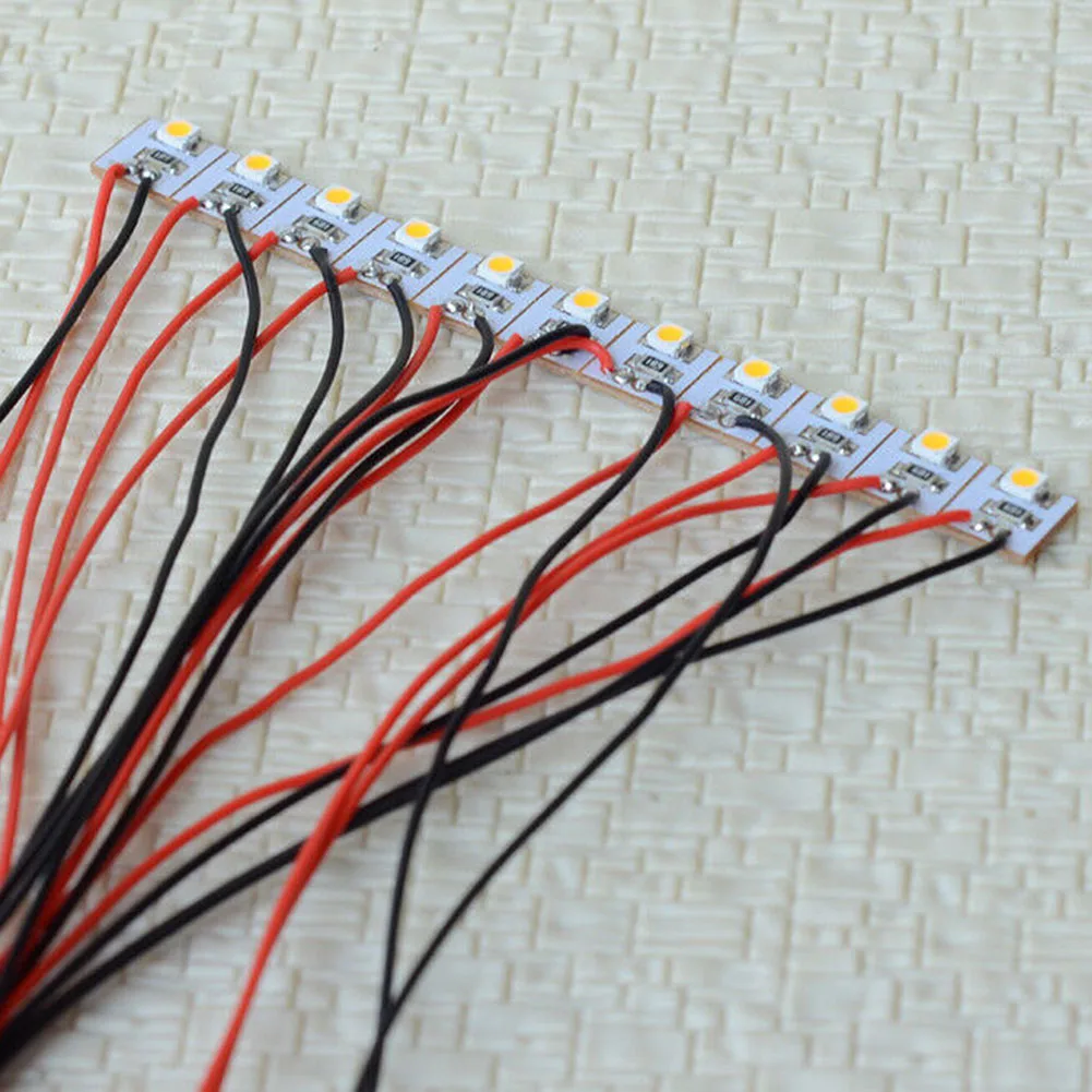 Brand New LED Lights Pre-wired Lamps & Lights Model Parts OO Scale Warm White With Wires 10 Mm X 10 Mm 12V LED