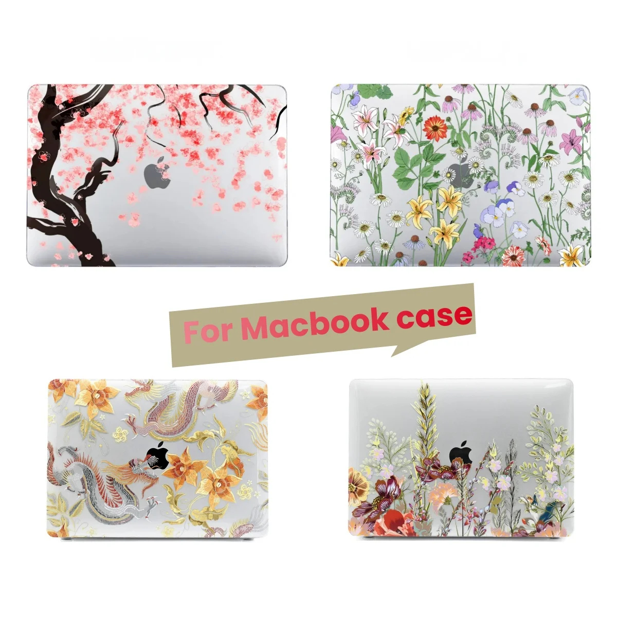 

for MacBook 2025 M4 M3 Air13 15 M2 Pro Retina 12 13 14 16 inch M2 M1 A2337 A2179 A2338 Floral Soft-touch Plastic Hard Case Cover