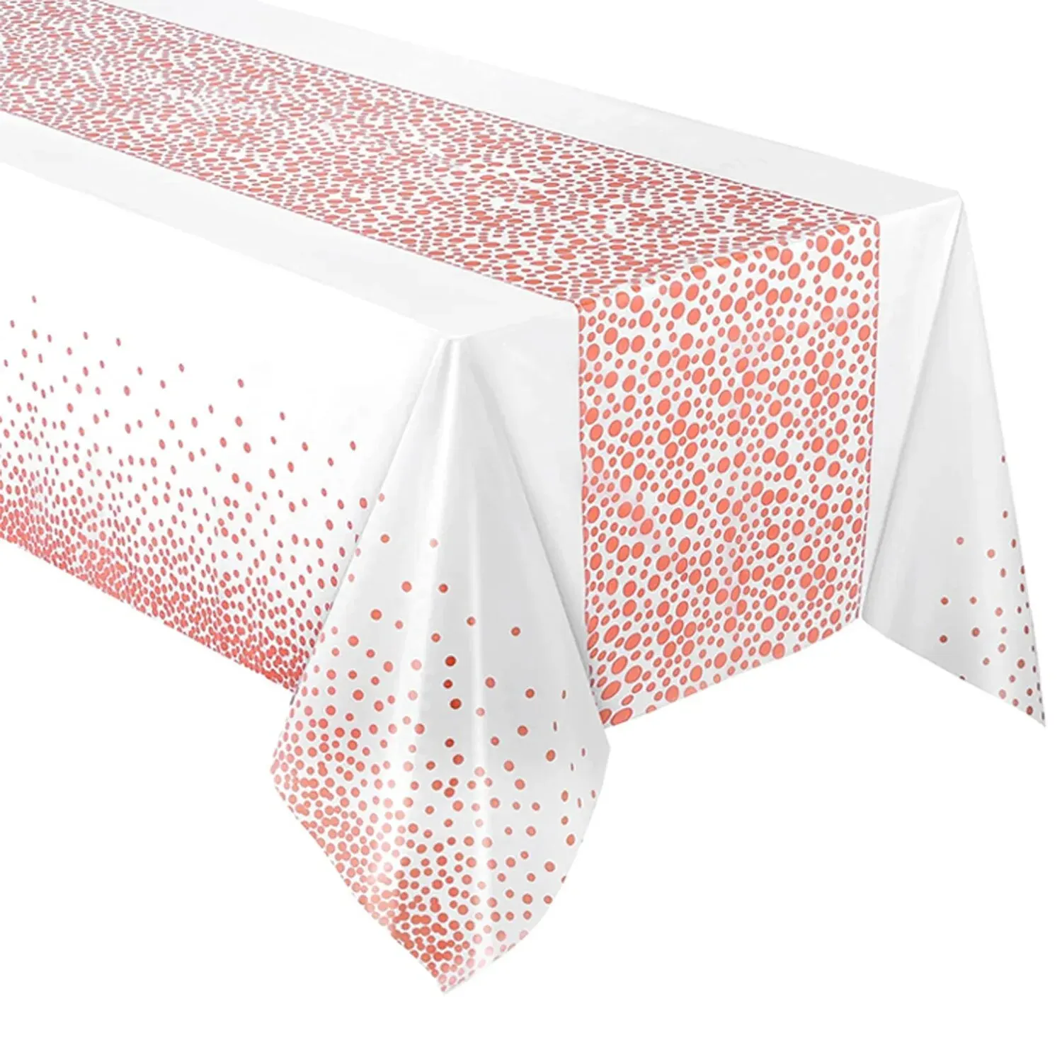 1pc Small Polka Dot Disposable Tablecloth,Thickened Waterproof PEVATablecloth, Home Wedding Birthday Party Decoration,54*108inch