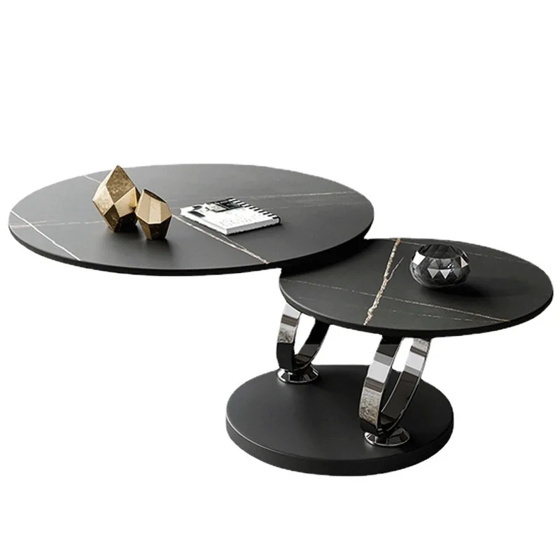 

Italian living room rock slab coffee table, modern simplicity, multi-functional marble rotating coffee table
