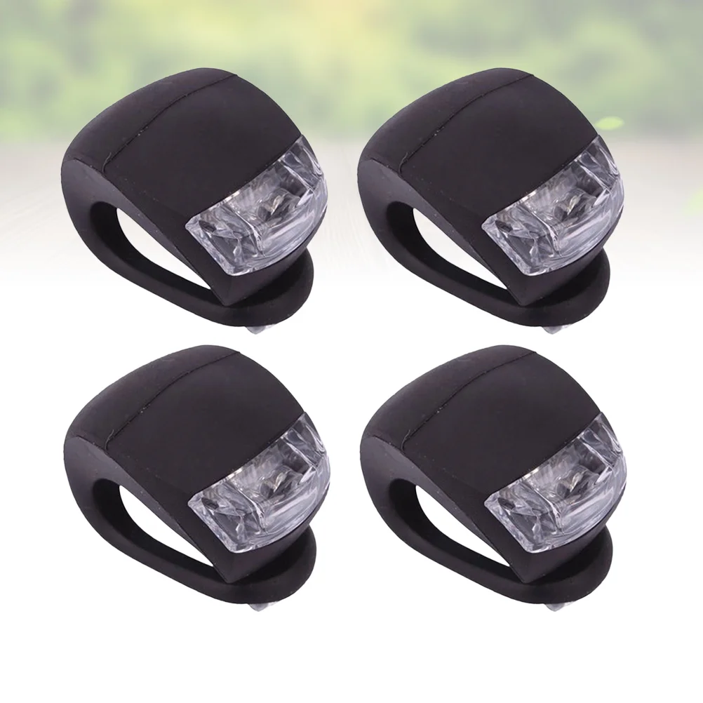 4pcs Bike Cycling Silicone Front Rear Wheel Safety Light Lamp Set Bright Waterproof Bike Accessorie(2 Black and 2 Red)