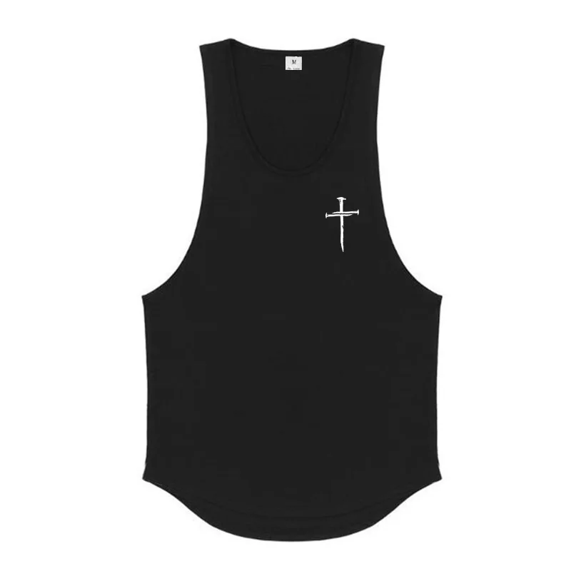 Personalized Cross Summer Cotton Tank Tops Mens Workout Muscle Sleeveless Breathable Shirts Gym Bodybuilding Fitness Sport Vests