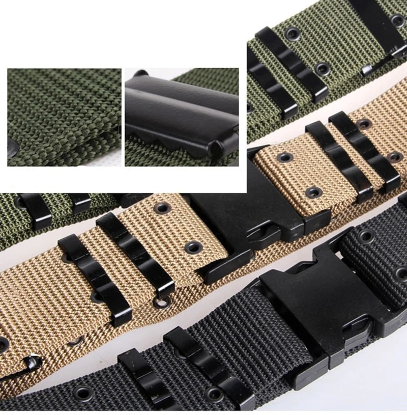 New 125cm S Tactical Belt Pants Belts Accessories Adjustable Outdoor Survival Canvas Training Hunting Camping Sport Waist Belt