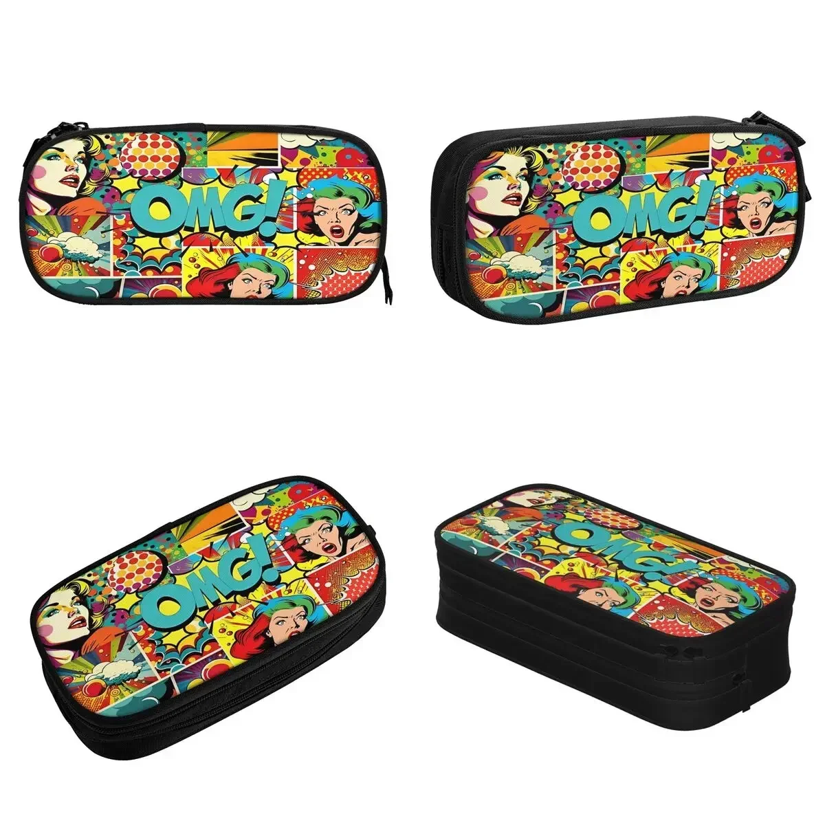 

Comic Colorful Book Panels Pencil Cases Pencilcases Pen Holder Kids Big Capacity Pencil Bags Students School Gifts Stationery