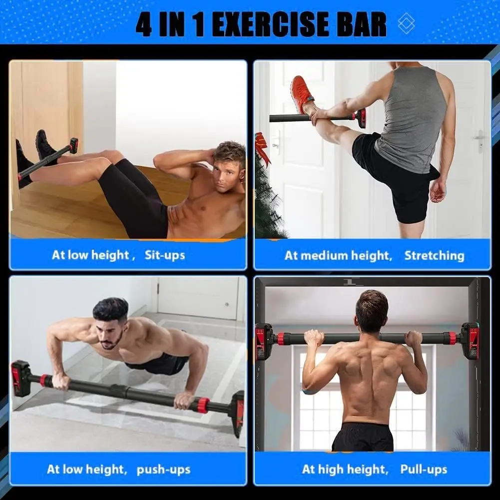 Pull Up Bar for Doorway, Strength Pull-Up Bars, Adjustable Width Chin-Up Bar for Home Gym, No-Screw, No Installation Required, with Level Meter, Max Load 440 Lbs,Upper Body Strength Training image 8