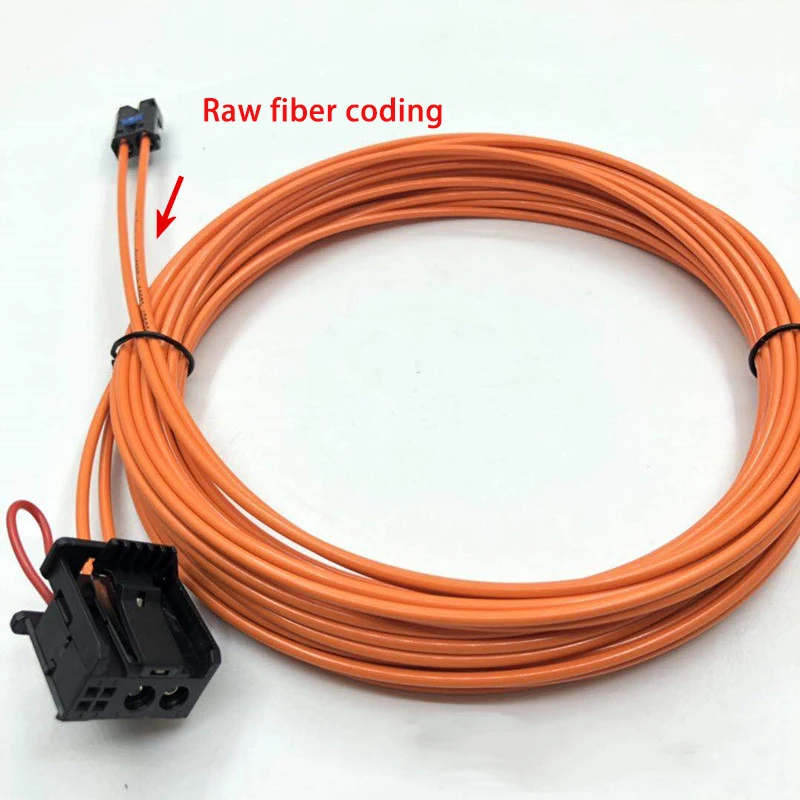 Automotive fiber optic cable harness, automotive power amplifier to host fiber optic cable