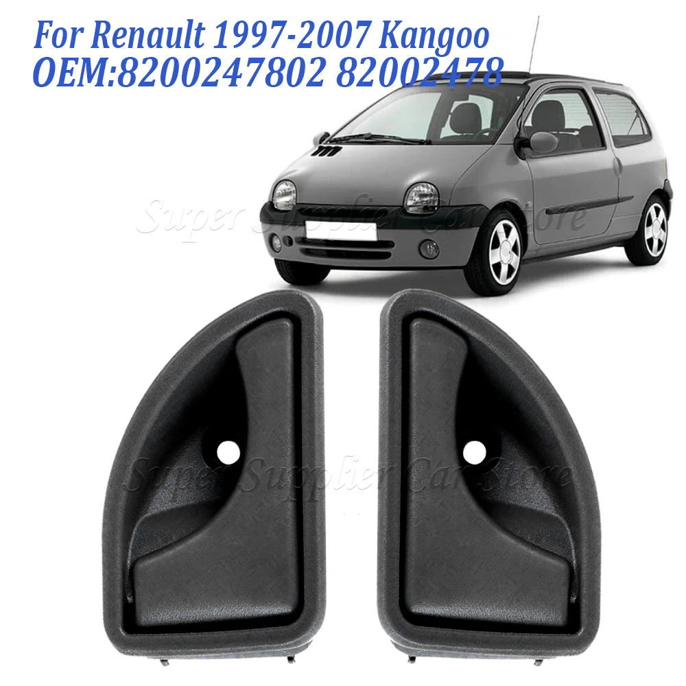 Nouveau pour Renault 1997-2007 Kangoo & 1997-2003 Twingo 8200247802 82002478 une paire poignée de porte intérieure de voiture bouton avant gauche droit