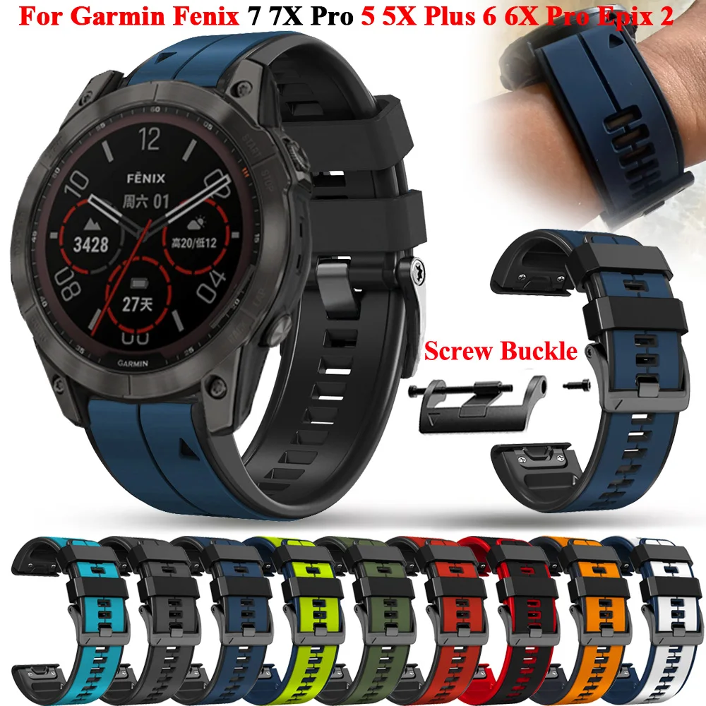 Ремешок силиконовый для наручных часов Garmin Fenix 7 7X 6X 6 Pro 5 5X Plus Epix Gen 2 935, 22 26 мм