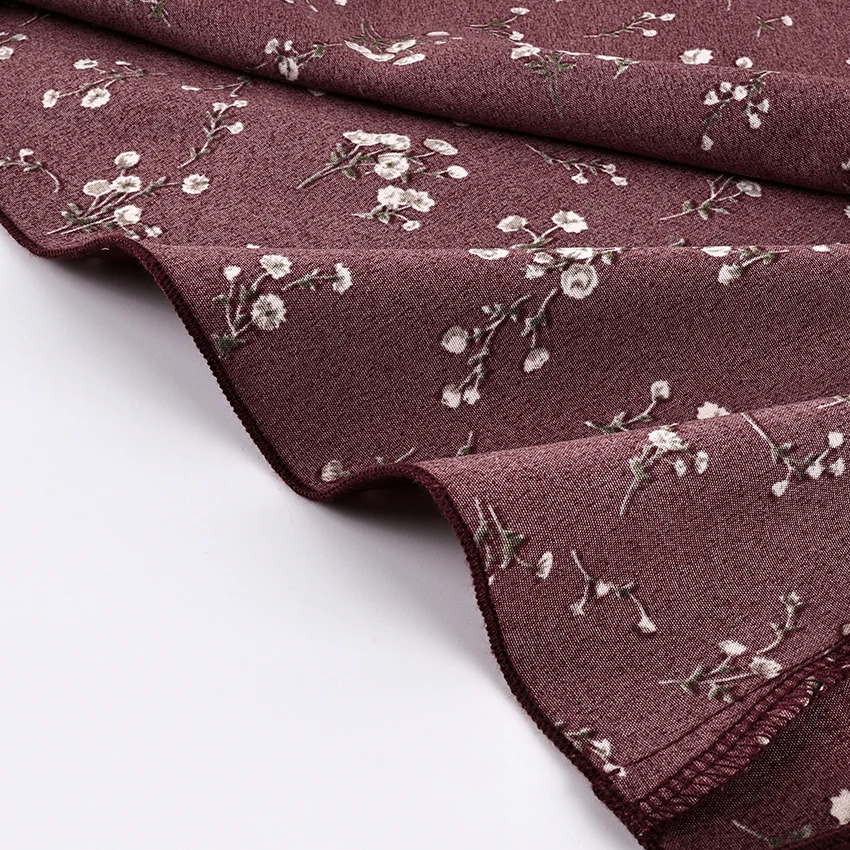 Linad Spring Elegant Print Long Dress Vintage High Waist Puff Sleeve Dresses Lady Casual Chiffon Turtleneck Dress For Women 2026