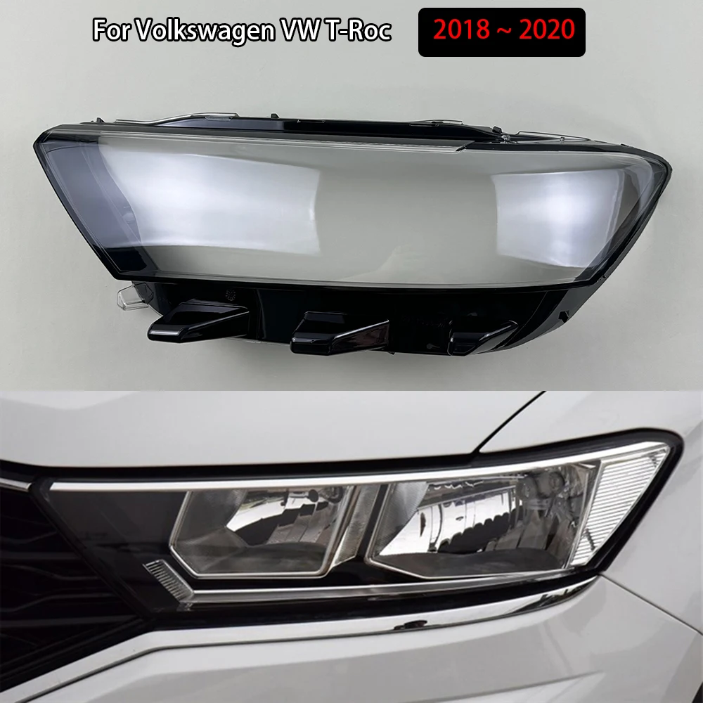 Headlight Shell Lampshade For Volkswagen VW T-Roc 2018 2019 2020 Headlamp Cover Lamp Transparent Plexiglass