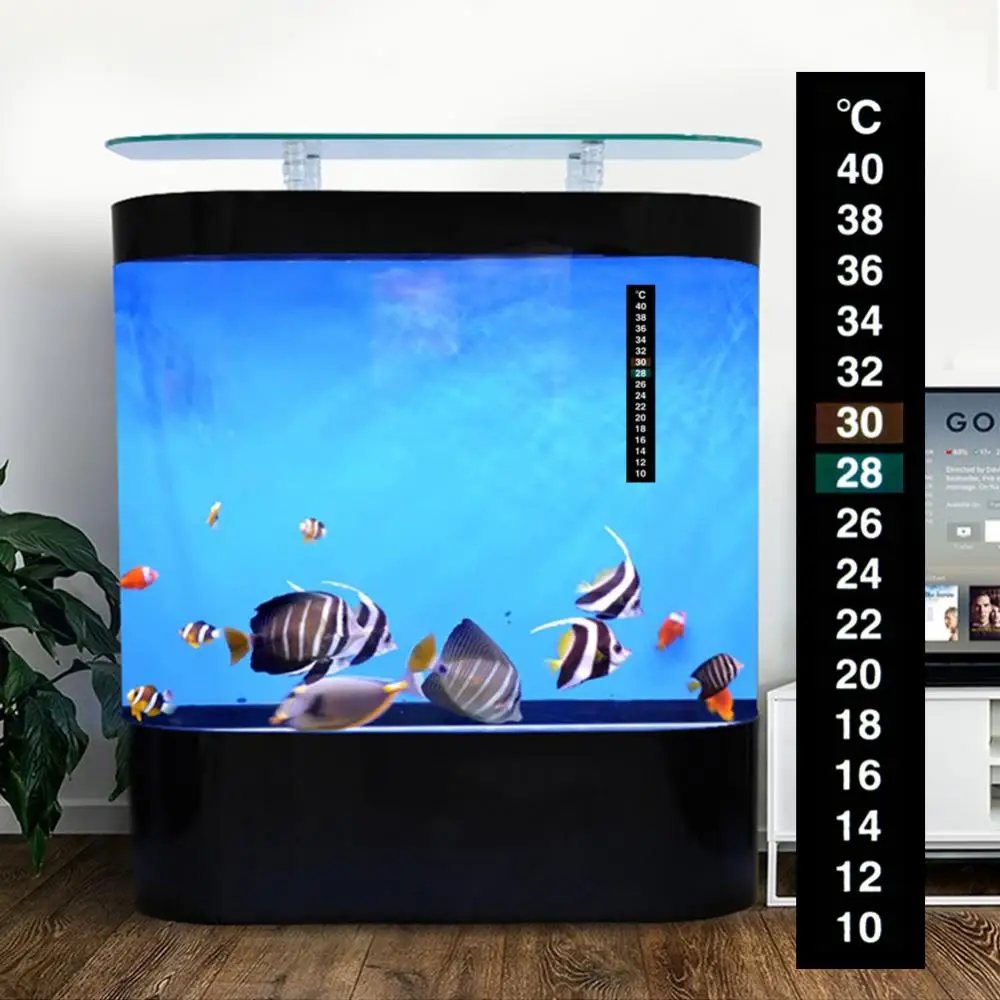 Digital Aquarium Home Stick-on Thermometer Fish Tank StripAdhesive Dual Scale C/F Discolor Temperature Measure Sticker Accessory