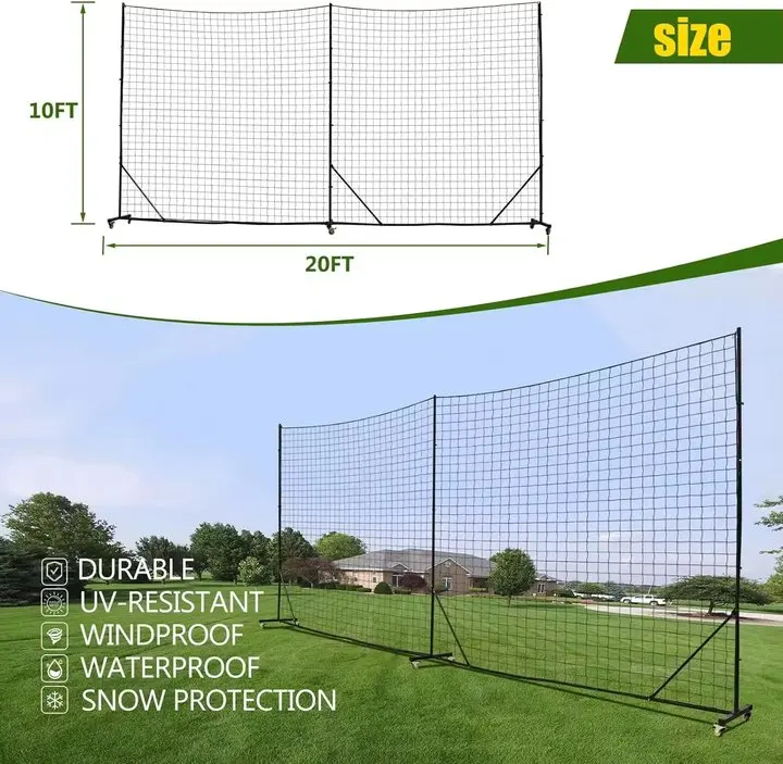 Soccer Backstop Net, High Impact Soccer Barrier Net, Nylon Soccer Practice Sports Netting