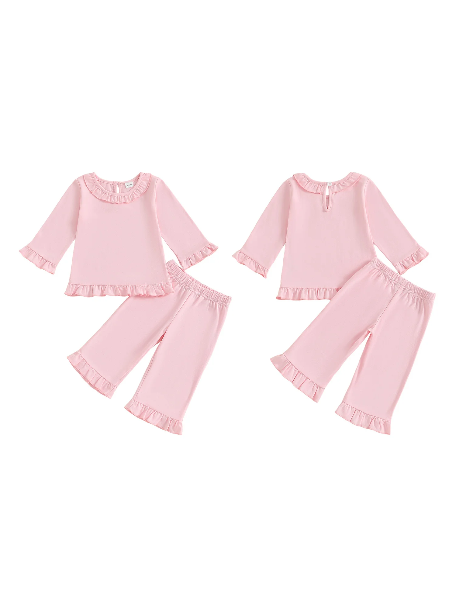 

Adorable Baby Girl Autumn Clothes Cute Bowknot Long Sleeve T-shirt Elastic Waistband Trousers 2 Piece Outfit Set
