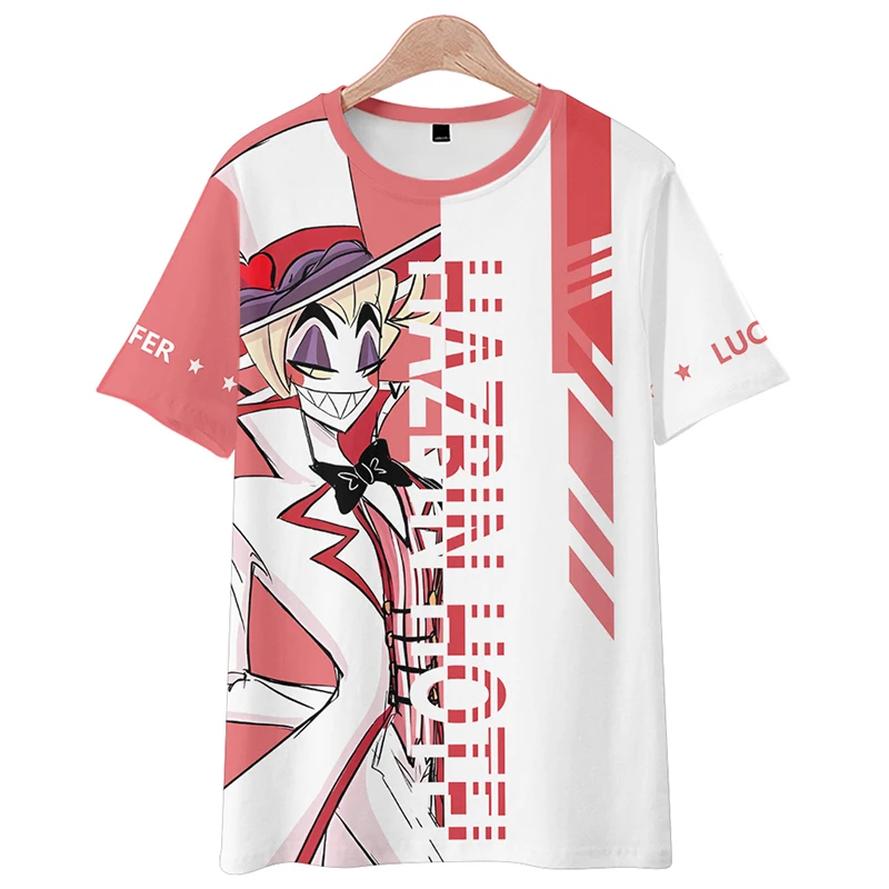 Lucifer•Morningstar, летняя футболка с аниме, летняя мужская футболка, повседневные женские футболки с круглым вырезом и короткими рукавами