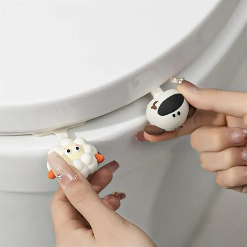 Cute Cartoon Toilet Lid Lifter Creative Animals Shape Toilet Seat Cover Handle Convenient Clamshell Opener Bathroom Accessories