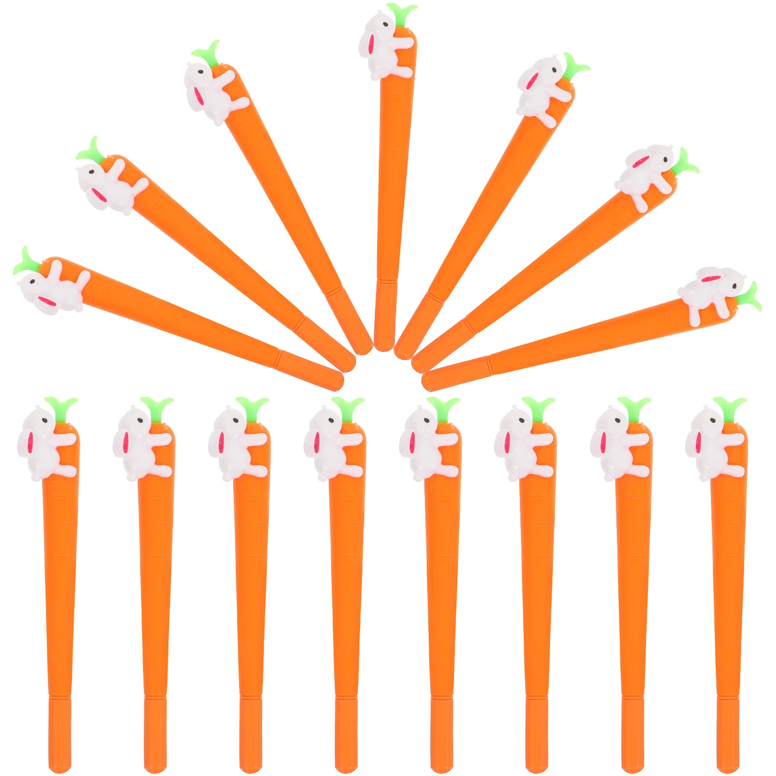 

15 Pcs Cartoon Carrot Gel Ink Pens 0.5mm Smooth Writing Neutral Pen for Students Kids Note Taking School Supplies