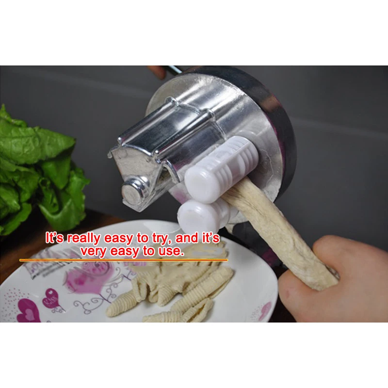 Manual Noodle Machine Silver Aluminum Alloy Manual Fettuccine Noodle Press Home Kitchen Pasta Cooking Assistant