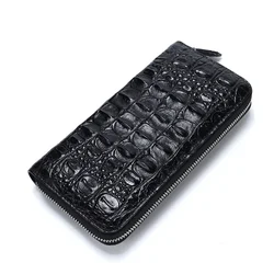 2024 Fashion Business Men's Alligator Wallets Crocodile Genuine Leather Long Organizer Wallet Boy Brand Luxury Card Holder Purse