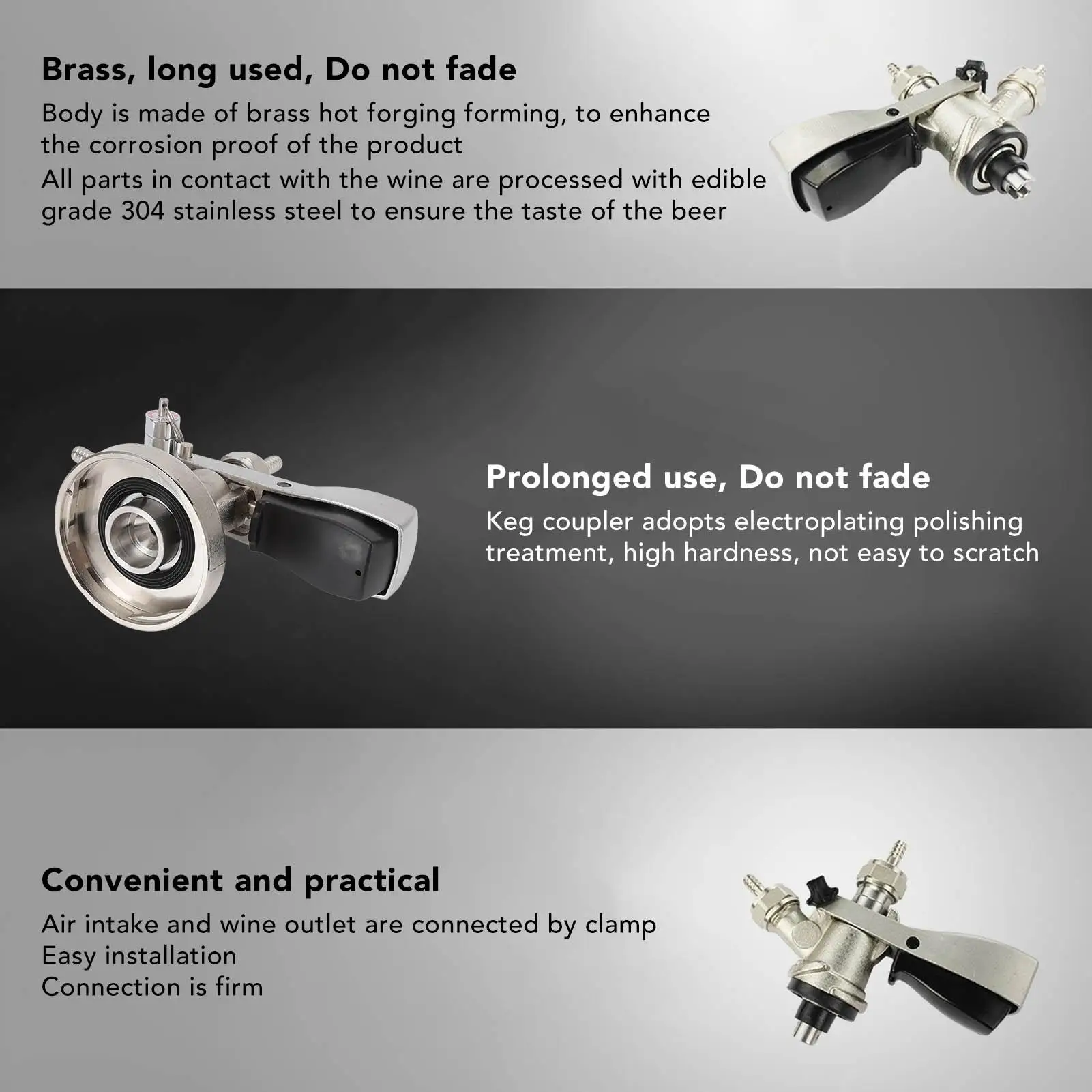 

Соединитель бочонка для пива типа G, зонд из нержавеющей стали, латунный корпус, треугольный дозатор пива, аксессуар для барной вечеринки