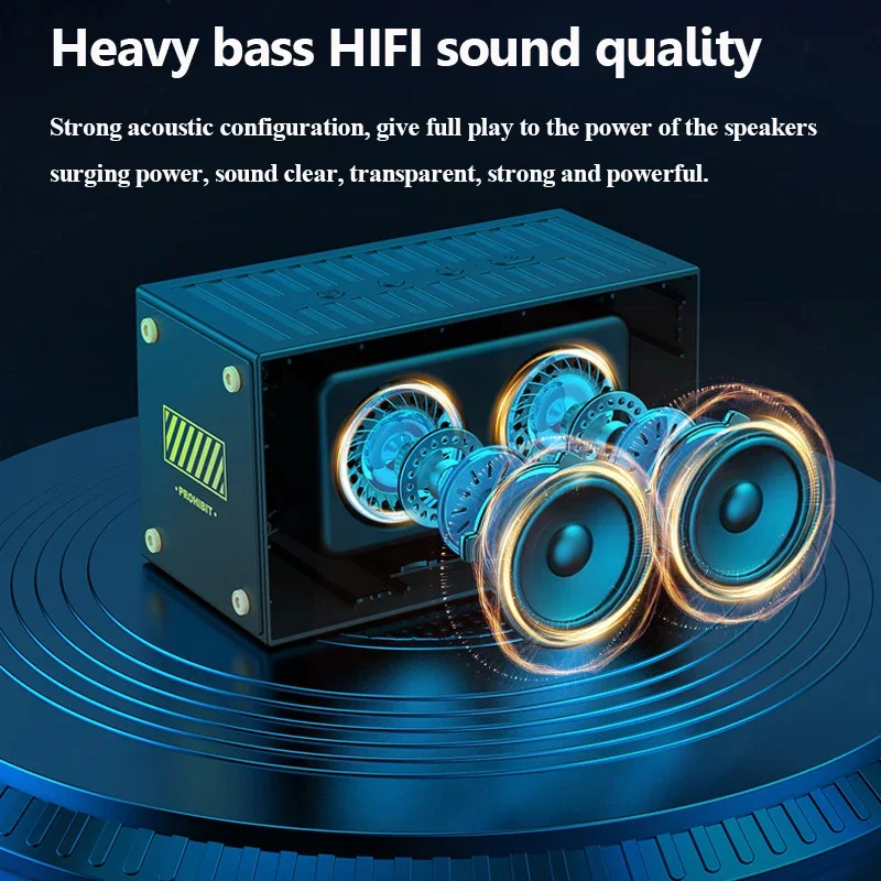 ブルートゥースとHi-Fiサウンドを備えたポータブルヴィンテージスピーカー,サブウーファー,ワイヤレスmp3ミュージックプレーヤー,温かみのあるアンビエントライト,TFサポート,USB, AUX