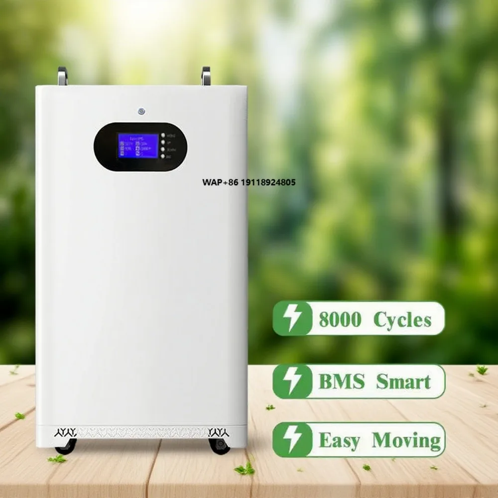 51.2V 300Ah 15kWh Monocrystalline Silicon  Solar Battery Safe & Silent EMS System for Automatic Home Energy Management