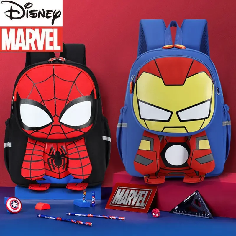 Disney Marvel Spider-Man 2024 New Children's School Bag Iron Man Fashion Boys Backpack Luxury Cartoon Cute Children's Backpack