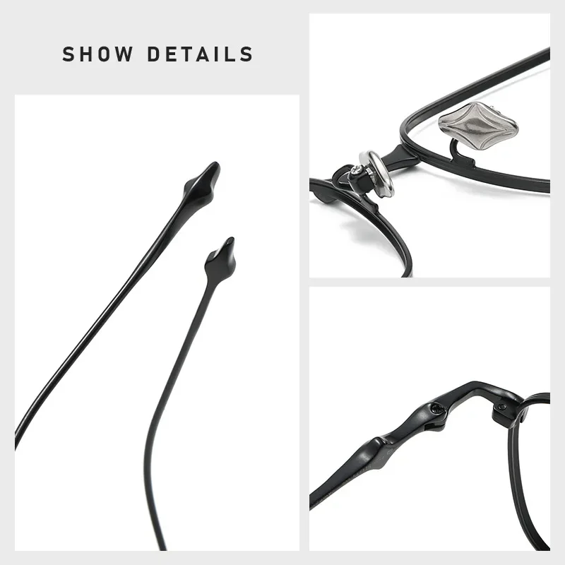 OLLYMURS موضة سبائك التيتانيوم الرجال والنساء نظارات ريترو الاتجاه تصميم مربع النظارات الطبية البصرية إطارات AD-702