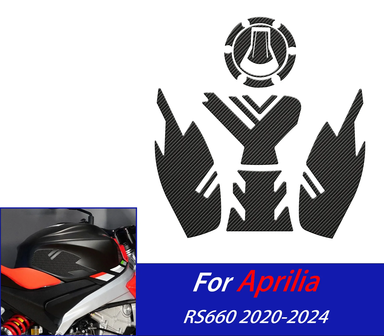 

For RS660 Anti Slip Fuel Tank Stickers Gas Cap Oil Protect Pad For Aprilia RS 660 2020- 2021 2022 2023 Motorcycle Accessories