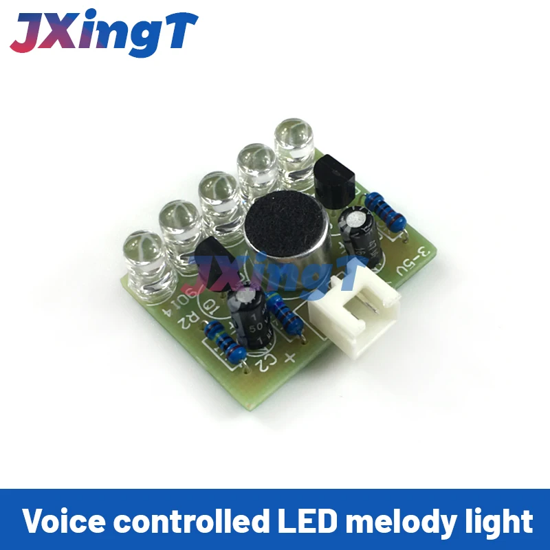 Sound Control LED Melody Lamp Electronic Production Kits Suite Voltage 3V-5.5V LED Sound Control DIY Kit FR-4 A Fiberglass Board